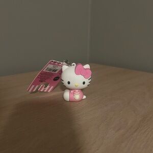 pink and white hello kitty keychain